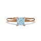 1 - Elodie 6.00 mm Princess Aquamarine Solitaire Engagement Ring 
