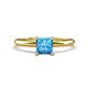 1 - Elodie 6.00 mm Princess Blue Topaz Solitaire Engagement Ring 