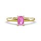 1 - Elodie 7x5 mm Emerald Cut Pink Sapphire Solitaire Engagement Ring 
