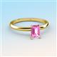 3 - Elodie 7x5 mm Emerald Cut Pink Sapphire Solitaire Engagement Ring 