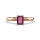 1 - Elodie 7x5 mm Emerald Cut Rhodolite Garnet Solitaire Engagement Ring 