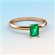3 - Elodie 7x5 mm Emerald Cut Emerald Solitaire Engagement Ring 