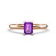 1 - Elodie 7x5 mm Emerald Cut Amethyst Solitaire Engagement Ring 