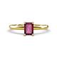 1 - Elodie 7x5 mm Emerald Cut Rhodolite Garnet Solitaire Engagement Ring 