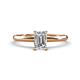 1 - Elodie 7x5 mm Emerald Cut Forever Brilliant Moissanite Solitaire Engagement Ring 