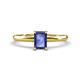 1 - Elodie 7x5 mm Emerald Cut Iolite Solitaire Engagement Ring 