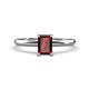 1 - Elodie 7x5 mm Emerald Cut Red Garnet Solitaire Engagement Ring 