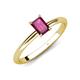 4 - Elodie 7x5 mm Emerald Cut Rhodolite Garnet Solitaire Engagement Ring 