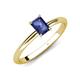 4 - Elodie 7x5 mm Emerald Cut Iolite Solitaire Engagement Ring 