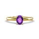 1 - Elodie 7x5 mm Oval Amethyst Solitaire Engagement Ring 