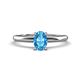 1 - Elodie 7x5 mm Oval Blue Topaz Solitaire Engagement Ring 
