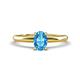 1 - Elodie 7x5 mm Oval Blue Topaz Solitaire Engagement Ring 