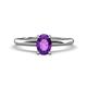 1 - Elodie 7x5 mm Oval Amethyst Solitaire Engagement Ring 