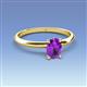 3 - Elodie 7x5 mm Oval Amethyst Solitaire Engagement Ring 