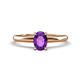 1 - Elodie 7x5 mm Oval Amethyst Solitaire Engagement Ring 