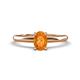 1 - Elodie 7x5 mm Oval Citrine Solitaire Engagement Ring 