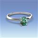 3 - Elodie 7x5 mm Oval Lab Created Alexandrite Solitaire Engagement Ring 