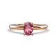 1 - Elodie 7x5 mm Oval Pink Tourmaline Solitaire Engagement Ring 