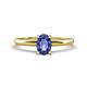 1 - Elodie 7x5 mm Oval Iolite Solitaire Engagement Ring 
