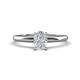 1 - Elodie 7x5 mm Oval White Sapphire Solitaire Engagement Ring 