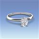 3 - Elodie 7x5 mm Oval White Sapphire Solitaire Engagement Ring 
