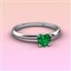 3 - Elodie 6.00 mm Heart Lab Created Emerald Solitaire Engagement Ring 