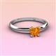 3 - Elodie 6.00 mm Heart Citrine Solitaire Engagement Ring 