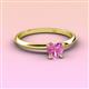 3 - Elodie 6.00 mm Heart Lab Created Pink Sapphire Solitaire Engagement Ring 