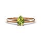 1 - Elodie 7x5 mm Pear Peridot Solitaire Engagement Ring 