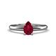 1 - Elodie 7x5 mm Pear Ruby Solitaire Engagement Ring 