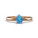 1 - Elodie 7x5 mm Pear Blue Topaz Solitaire Engagement Ring 