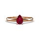1 - Elodie 7x5 mm Pear Ruby Solitaire Engagement Ring 