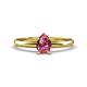 1 - Elodie 7x5 mm Pear Pink Tourmaline Solitaire Engagement Ring 