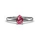 1 - Elodie 7x5 mm Pear Pink Tourmaline Solitaire Engagement Ring 