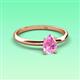 3 - Elodie 7x5 mm Pear Pink Sapphire Solitaire Engagement Ring 