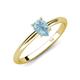 4 - Elodie 7x5 mm Pear Aquamarine Solitaire Engagement Ring 