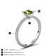 5 - Aurin 6.00 mm Asscher Cut Peridot and Round Diamond Engagement Ring 