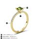 5 - Aurin 6.00 mm Asscher Cut Peridot and Round Diamond Engagement Ring 