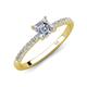4 - Aurin GIA Certified 6.00 mm Asscher Cut Diamond and Round Diamond Engagement Ring 