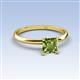 3 - Elodie 6.00 mm Asscher Cut Peridot Solitaire Engagement Ring 