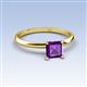 3 - Elodie 6.00 mm Asscher Cut Amethyst Solitaire Engagement Ring 
