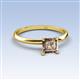 3 - Elodie 6.00 mm Asscher Cut Smoky Quartz Solitaire Engagement Ring 