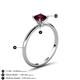 5 - Elodie 6.00 mm Asscher Cut Rhodolite Garnet Solitaire Engagement Ring 