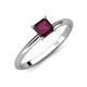 4 - Elodie 6.00 mm Asscher Cut Rhodolite Garnet Solitaire Engagement Ring 