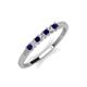 3 - Erica 2.00 mm Princess Cut Blue Sapphire and Lab Grown Diamond 7 Stone Wedding Band 