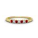1 - Erica 2.00 mm Princess Cut Ruby and Lab Grown Diamond 7 Stone Wedding Band 