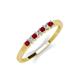 3 - Erica 2.00 mm Princess Cut Ruby and Lab Grown Diamond 7 Stone Wedding Band 