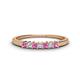 1 - Erica 2.00 mm Princess Cut Pink Sapphire and Lab Grown Diamond 7 Stone Wedding Band 