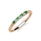 3 - Erica 2.00 mm Princess Cut Green Garnet and Lab Grown Diamond 7 Stone Wedding Band 