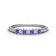 1 - Erica 2.00 mm Princess Cut Tanzanite and Lab Grown Diamond 7 Stone Wedding Band 